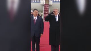 Military flyover during Chinese President Xi's US arrival appeared to surprise Trump