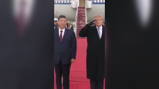 Military flyover during Chinese President Xi's US arrival appeared to surprise Trump