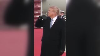 Military flyover during Chinese President Xi's US arrival appeared to surprise Trump