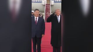 Military flyover during Chinese President Xi's US arrival appeared to surprise Trump