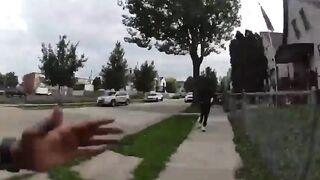 Shooting suspect fatally shot after a brief chase and shooting the officer in the leg
