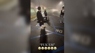 Smoking weed in the parking lot