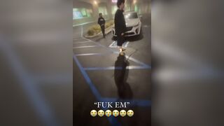 Smoking weed in the parking lot