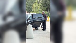 Jeff Bezos pulled up in a bulletproof BMW with four security guards