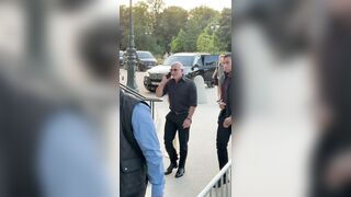 Jeff Bezos pulled up in a bulletproof BMW with four security guards