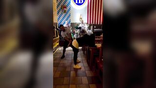 Waiter in Mexico gets Paid to Smack Girl's Butts...For Real