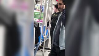 A Woman Pull's a Machete in a Fight Last Night on the LRT in Edmonton, AB