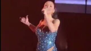 Beautiful Singer doesn't Care that the Crowd Can See it All