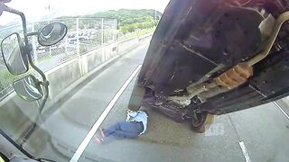 Terribly Unlucky Day for this highway Worker..Watch until End