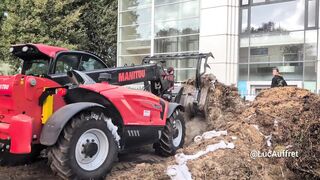 French farmers dumped several tonnes of agricultural waste outside a tax office i