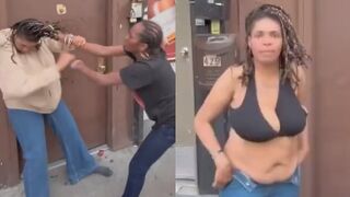 Street Brawl Outbreaks in Brownsville as Crowd Looks On
