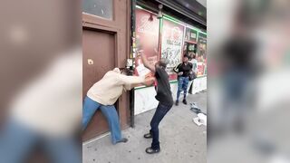 Street Brawl Outbreaks in Brownsville as Crowd Looks On