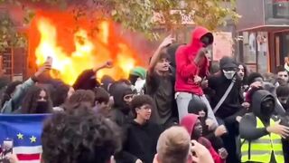 When there's chaos in western world, ‘Palestinian’ terrorist flag is ALWAYS present