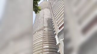 India MAN LEAPS from 43RD FLOOR as PEOPLE PLEAD with him NOT TO JUMP