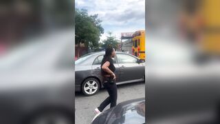 Road rage is one thing, but trying to crush a woman between two cars is INSANE