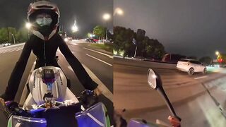 female rider in China was deliberately run over and killed by a large truck!