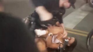 Arizona State cheerleader being shoved to ground, pummeled by cops