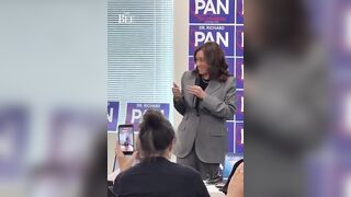 Kamala wonders where her applaus is after delivering what she thought was killer line