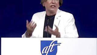 Randi Weingarten having a normal one at her union's convention in Washington DC.