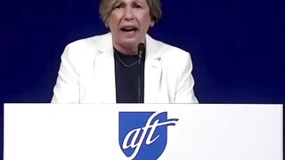 Randi Weingarten having a normal one at her union's convention in Washington DC.