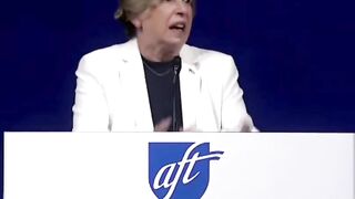 Randi Weingarten having a normal one at her union's convention in Washington DC.