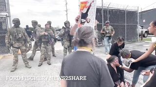 Protester Struck with Sting Balls While Blocking Chicago ICE Facility Entrance