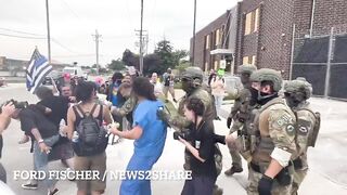 Protester Struck with Sting Balls While Blocking Chicago ICE Facility Entrance