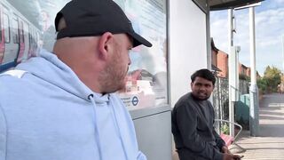 YouTuber Confronts Asylum Seeker Sitting at a Bus Stop Near London Hotel