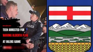 Fans KICKED out of Oilers game in Canada for WAVING THE ALBERTA FLAG