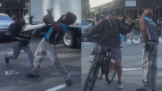 Wild NYC Moment: Bystander Literally PAYS Delivery Drivers to Stop Fighting