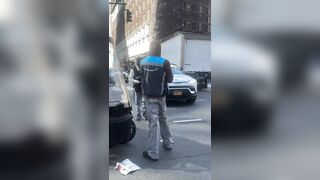 Wild NYC Moment: Bystander Literally PAYS Delivery Drivers to Stop Fighting
