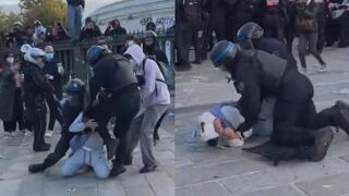 Protester Knee-Struck in the Face During Arrest