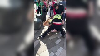 Iranians protesting against the Death Cult in Iran stumbled upon a fat piggy!