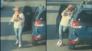 Some People Need Their License Revoked. Woman Stops In The Middle Of Miami Traffic