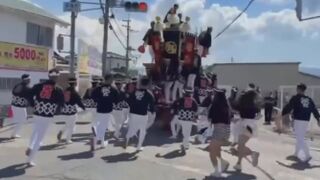 Two men were killed and 16 others injured in separate danjiri float crashes in Osaka