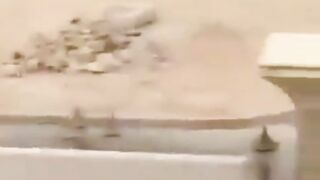 The Skateboarding Muslim lands on a Landmine...Or he WAS the Landmine (Slow Motion added)