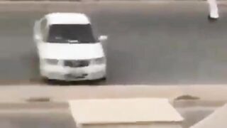 The Skateboarding Muslim lands on a Landmine...Or he WAS the Landmine (Slow Motion added)