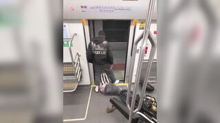Man in Wheelchair Knocks Out Fellow Passenger and Keeps Kicking Him as Riders Watch