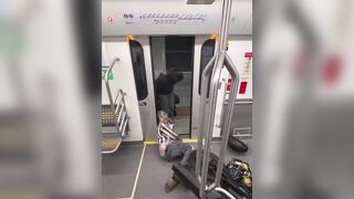 Man in Wheelchair Knocks Out Fellow Passenger and Keeps Kicking Him as Riders Watch