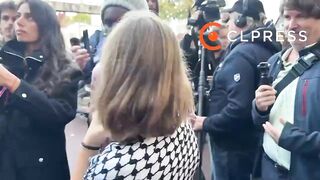 Greta Thunberg joins protests in France at Paul-Éluard high school in Saint-Denis...