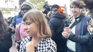 Greta Thunberg joins protests in France at Paul-Éluard high school in Saint-Denis...