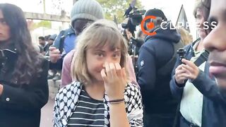 Greta Thunberg joins protests in France at Paul-Éluard high school in Saint-Denis...