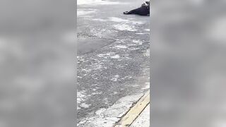 Man runs over Woman, drags her for several Meters and then Flees