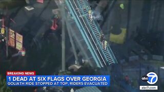 A person died at a SixFlags amusement park in Georgia on Monday, officials confirmed. Riders were seen being evacuated from the Goliath rollercoaster at the park