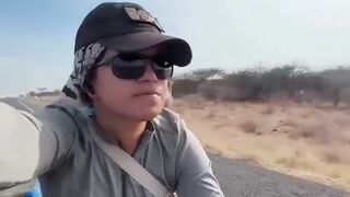Woman gets chased down by a lunatic with machete as she was riding solo through Kenya