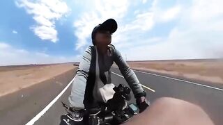 Woman gets chased down by a lunatic with machete as she was riding solo through Kenya