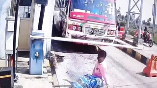 Toll Booth Takes Literal Aim at Unsuspecting Walker
