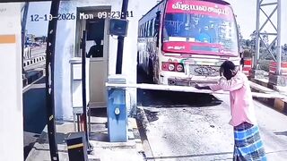Toll Booth Takes Literal Aim at Unsuspecting Walker