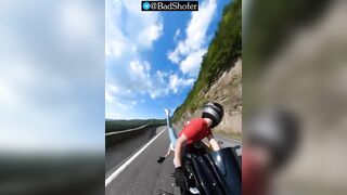 Biker girlfriend fall from the Bike at high speed