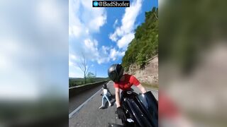 Biker girlfriend fall from the Bike at high speed